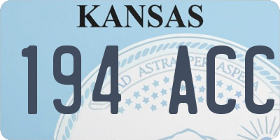KS license plate 194ACC