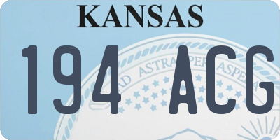 KS license plate 194ACG