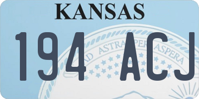 KS license plate 194ACJ
