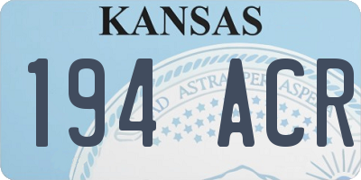 KS license plate 194ACR