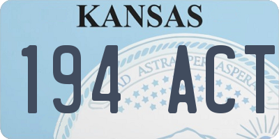 KS license plate 194ACT