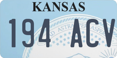 KS license plate 194ACV