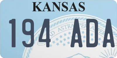 KS license plate 194ADA