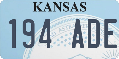 KS license plate 194ADE