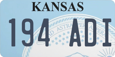 KS license plate 194ADI
