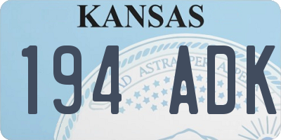 KS license plate 194ADK