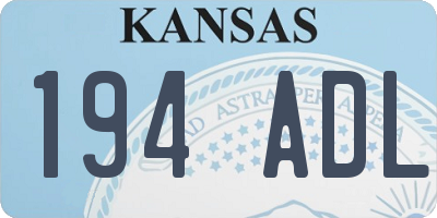 KS license plate 194ADL