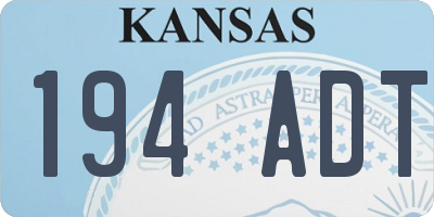 KS license plate 194ADT