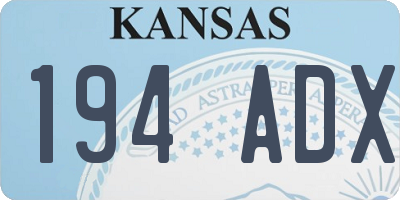 KS license plate 194ADX
