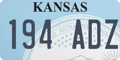 KS license plate 194ADZ