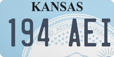 KS license plate 194AEI
