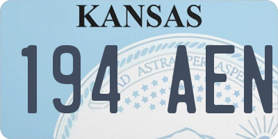 KS license plate 194AEN