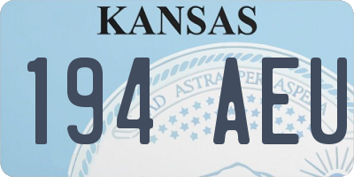 KS license plate 194AEU