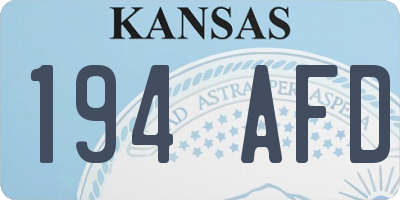 KS license plate 194AFD