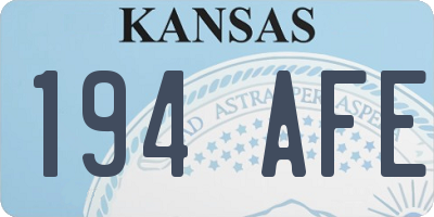 KS license plate 194AFE