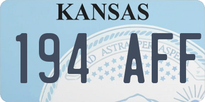 KS license plate 194AFF