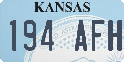KS license plate 194AFH
