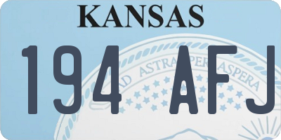KS license plate 194AFJ