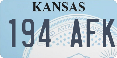 KS license plate 194AFK