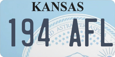 KS license plate 194AFL