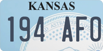 KS license plate 194AFO