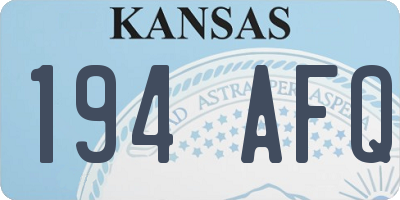 KS license plate 194AFQ