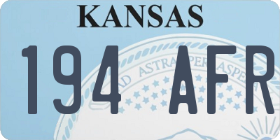 KS license plate 194AFR