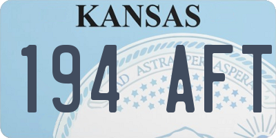 KS license plate 194AFT