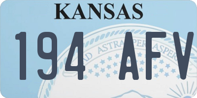 KS license plate 194AFV