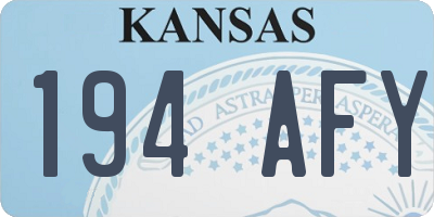 KS license plate 194AFY