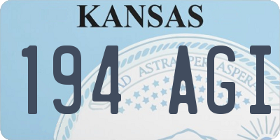 KS license plate 194AGI