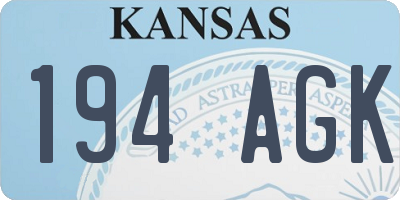 KS license plate 194AGK
