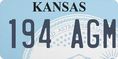 KS license plate 194AGM