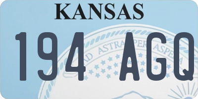 KS license plate 194AGQ
