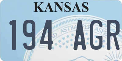 KS license plate 194AGR