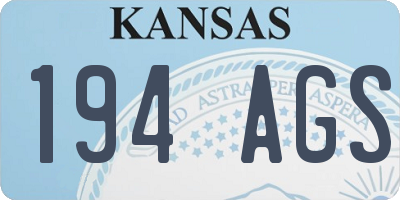 KS license plate 194AGS