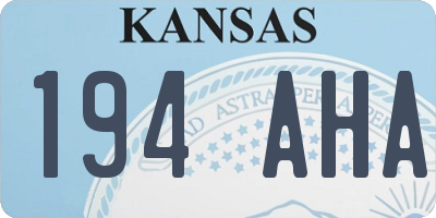 KS license plate 194AHA