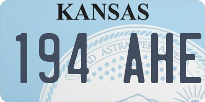 KS license plate 194AHE