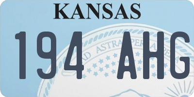 KS license plate 194AHG