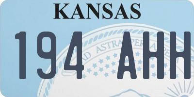 KS license plate 194AHH