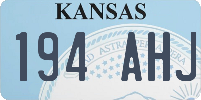 KS license plate 194AHJ