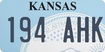 KS license plate 194AHK