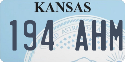 KS license plate 194AHM