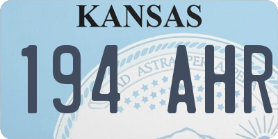 KS license plate 194AHR