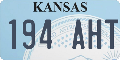 KS license plate 194AHT