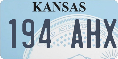 KS license plate 194AHX