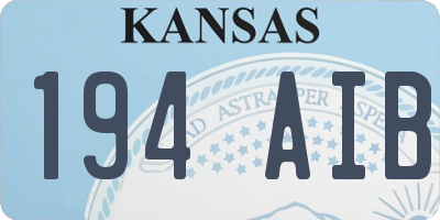 KS license plate 194AIB