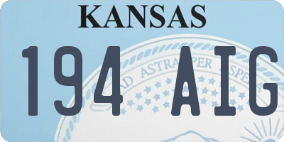 KS license plate 194AIG