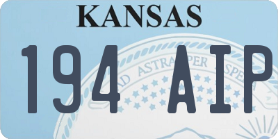 KS license plate 194AIP