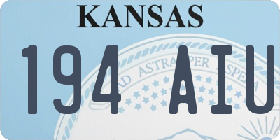 KS license plate 194AIU
